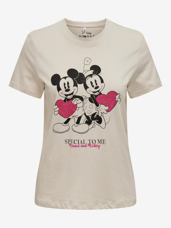 ONLY Beigefarbenes ONLY Mickey Damen-T-Shirt