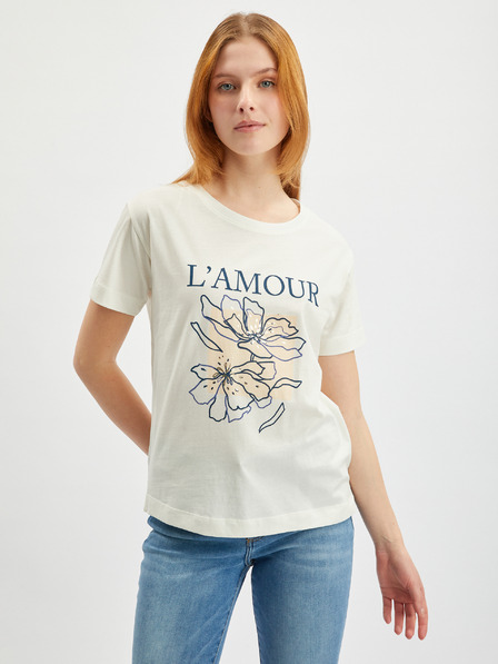 Orsay Cremefarbenes Damen-T-Shirt ORSAY