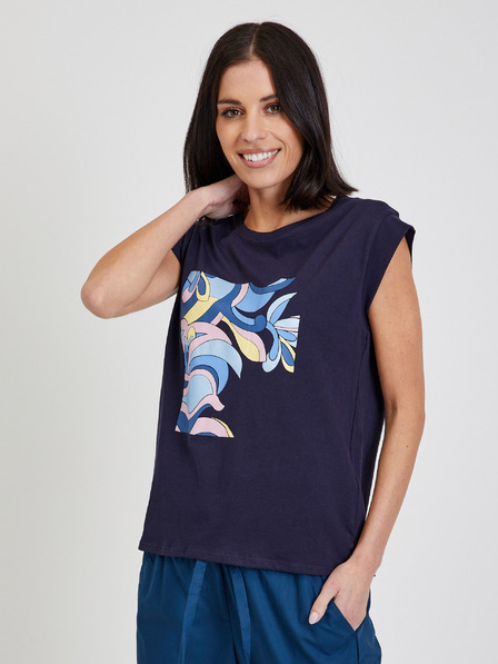 Orsay Dunkelblaues Damen-T-Shirt ORSAY