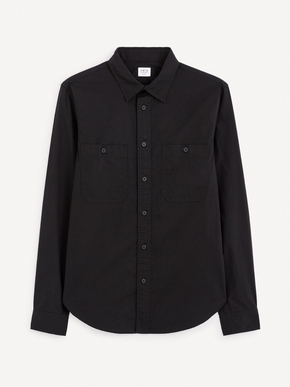 Celio Schwarzes Herrenhemd Celio Gagusti2