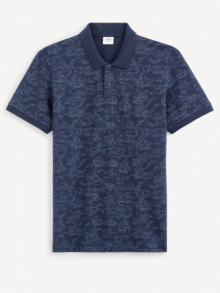 Celio Dunkelblau Gemustertes Herren-Polohemd Celio Gevague