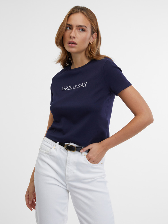 Orsay Dunkelblaues Damen-T-Shirt ORSAY