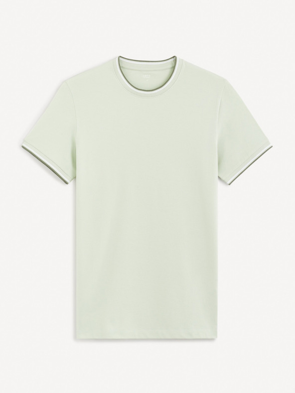 Celio Mentholfarbenes Herren-Basic-T-Shirt Celio Geteraye