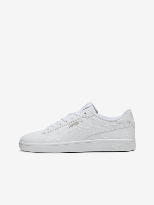 Puma Weiße Herren Puma Smash 3.0 Superlogo Turnschuhe