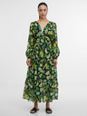 Orsay Schwarz-gelbes gemustertes Maxi-Kleid für Damen ORSAY