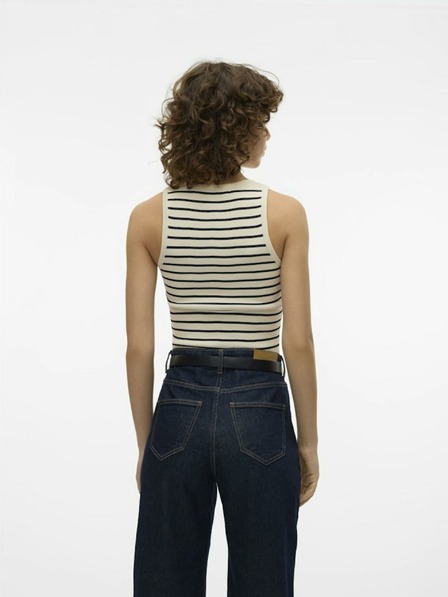 Vero Moda Schwarzes und cremefarbenes Damen-Crop-Top Vero Moda Ginny