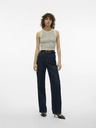 Vero Moda Schwarzes und cremefarbenes Damen-Crop-Top Vero Moda Ginny