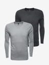 Ombre Clothing Herren Langarm-T-Shirt ohne Druck - Mix 2 Stück im Pack V1 Z41 basic