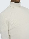 ONLY & SONS Cremefarbener Herren-Rippstrick-Rollkragen ONLY & SONS Al