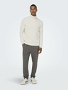 ONLY & SONS Cremefarbener Herren-Rippstrick-Rollkragen ONLY & SONS Al