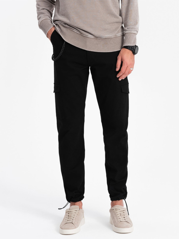 Ombre Clothing Schwarze Herren-Cargohosen Ombre Clothing