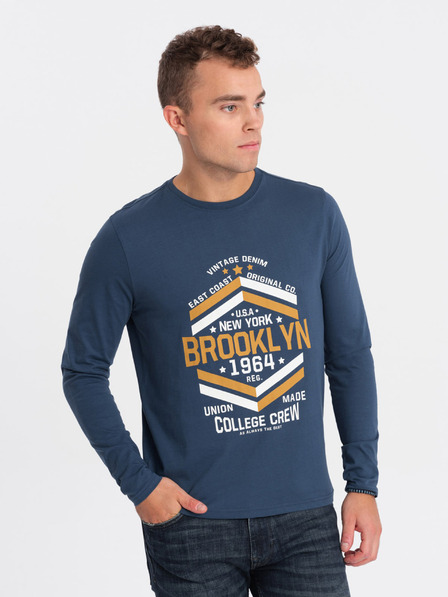 Ombre Clothing Dunkelblaues Herren-T-Shirt Ombre Clothing