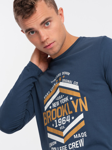Ombre Clothing Dunkelblaues Herren-T-Shirt Ombre Clothing