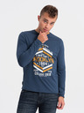 Ombre Clothing Dunkelblaues Herren-T-Shirt Ombre Clothing