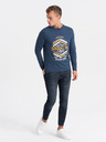 Ombre Clothing Dunkelblaues Herren-T-Shirt Ombre Clothing