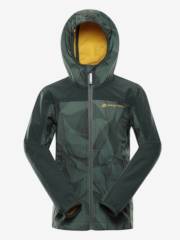 ALPINE PRO Dunkelgrüne Kinder-Softshell-Jacke ALPINE PRO Hooro