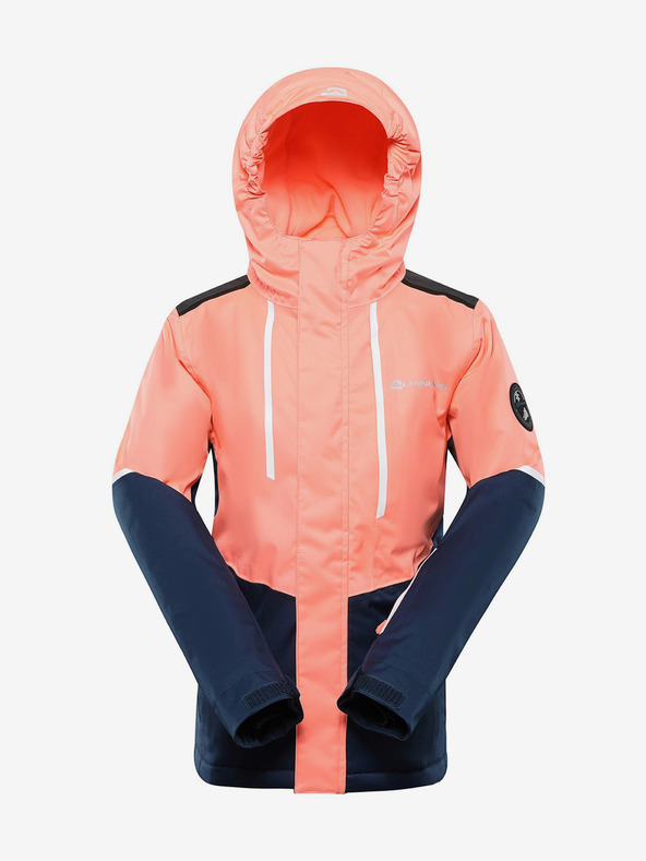 ALPINE PRO Orangefarbene Kinder-Skijacke mit PTX ALPINE PRO Zaribo-Membran