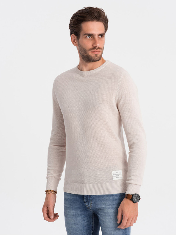 Ombre Clothing Beige Herren Pullover Ombre Kleidung
