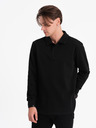 Ombre Clothing Schwarzes Herren-Sweatshirt mit Grundkragen Ombre Clothing