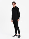 Ombre Clothing Schwarzes Herren-Sweatshirt mit Grundkragen Ombre Clothing