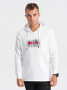 Ombre Clothing Weißer Herren-Kapuzenpullover mit Druck Ombre Clothing