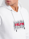 Ombre Clothing Weißer Herren-Kapuzenpullover mit Druck Ombre Clothing