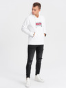 Ombre Clothing Weißer Herren-Kapuzenpullover mit Druck Ombre Clothing