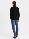 Ombre Clothing Schwarze Herren-Strickjacke mit Kragen Ombre Clothing