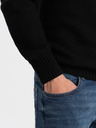 Ombre Clothing Schwarze Herren-Strickjacke mit Kragen Ombre Clothing