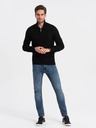 Ombre Clothing Schwarze Herren-Strickjacke mit Kragen Ombre Clothing