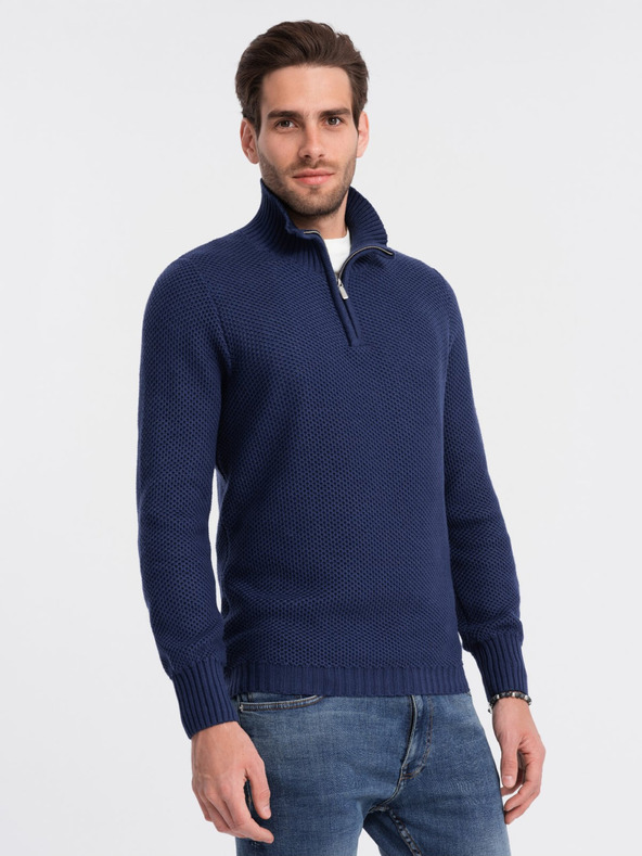 Ombre Clothing Dunkelblau Herren Kragen Pullover Ombre Kleidung