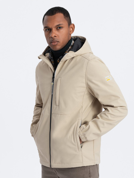 Ombre Clothing Beige Herren-Softshell-Jacke Ombre Clothing