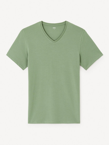 Celio Grünes Herren-Basic-T-Shirt Celio Neunir