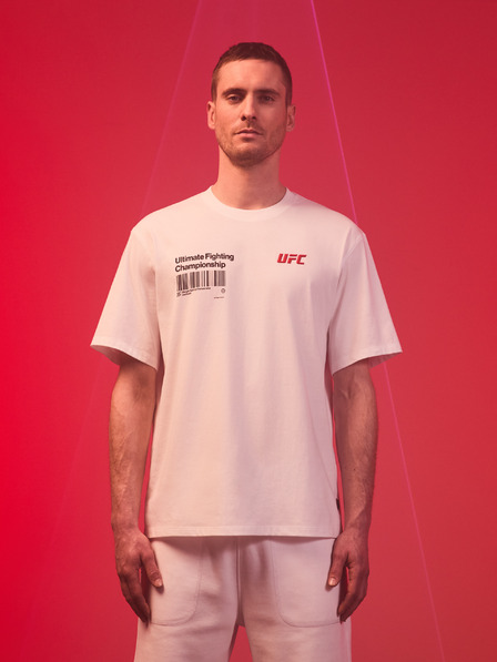 Celio Weißes bedrucktes Herren-T-Shirt Celio UFC