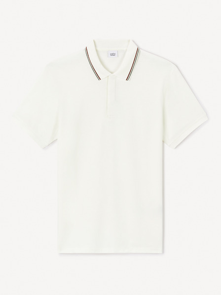 Celio Cremefarbenes Herren-Poloshirt Celio Jevrait