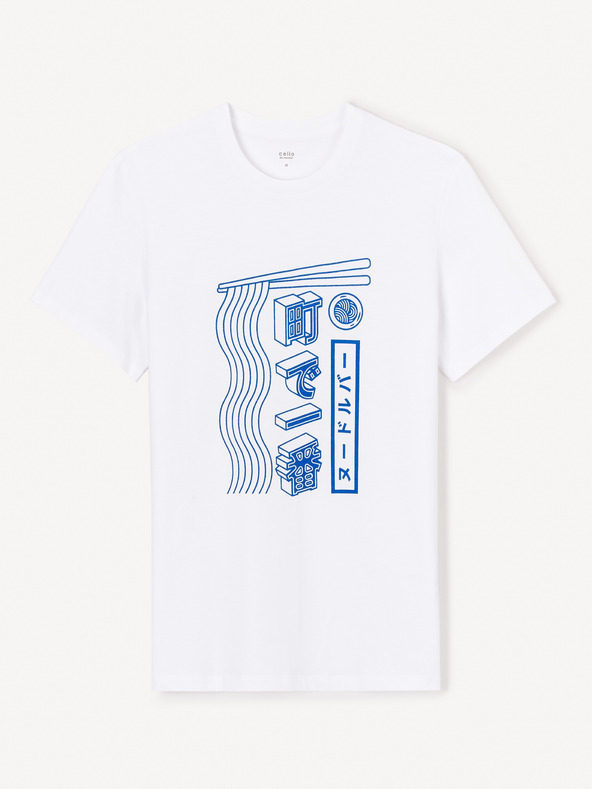 Celio Weißes Herren-T-Shirt Celio Jepone