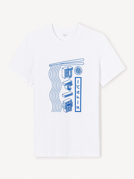 Celio Weißes Herren-T-Shirt Celio Jepone