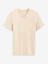 Celio Beige Herren T-Shirt Basic Celio Debasev