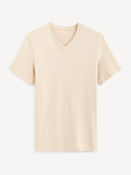 Celio Beige Herren T-Shirt Basic Celio Debasev
