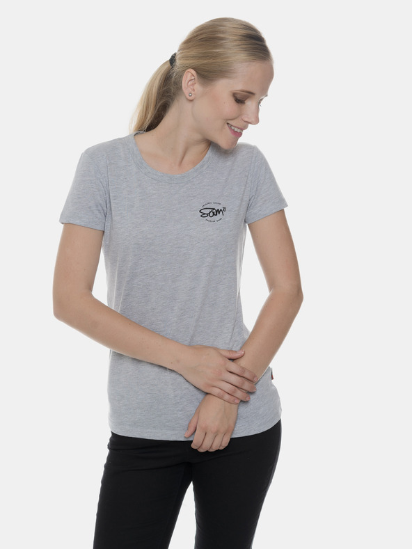 Sam 73 Graues Damen-T-Shirt mit SAM 73-Aufdruck