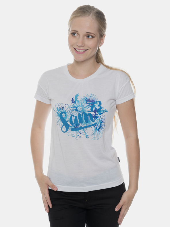 Sam 73 Weißes bedrucktes Damen-T-Shirt SAM 73