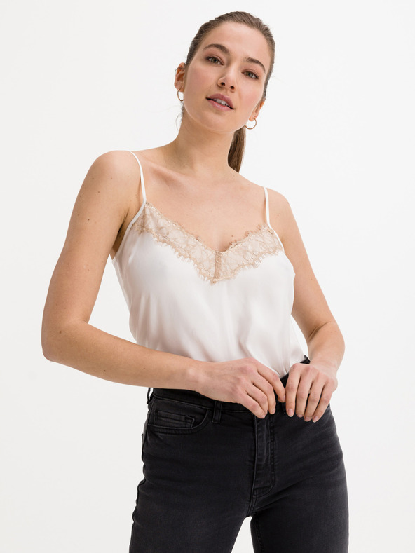 Salsa Jeans Weißes Damen-Spitzen-Tank-Top Salsa Jeans
