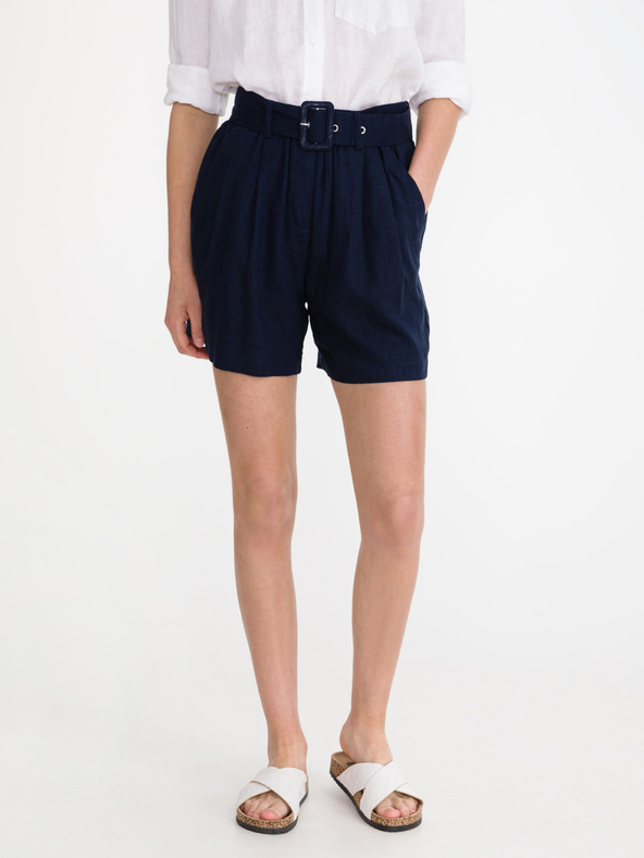 Vero Moda Dunkelblaue Damenshorts mit Leinen Vero Moda Amelia