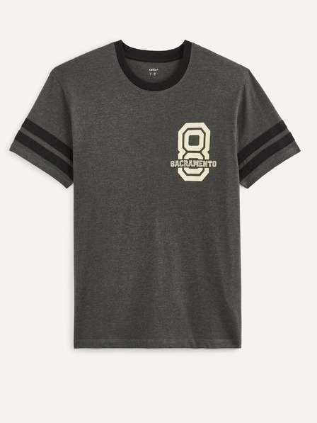 Celio Dunkelgraues Herren T-Shirt bedruckt Celio