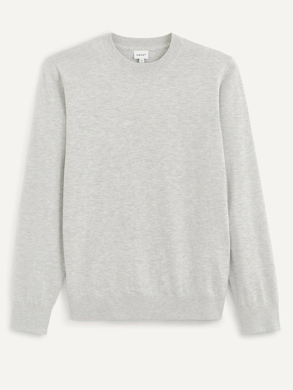 Celio Hellgrauer Herren-Basic-Pullover Celio