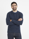 Celio Dunkelblauer gestromter Herren Pullover Celio