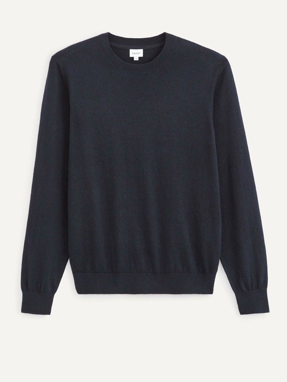 Celio Dunkelblauer Herren-Basic-Pullover Celio
