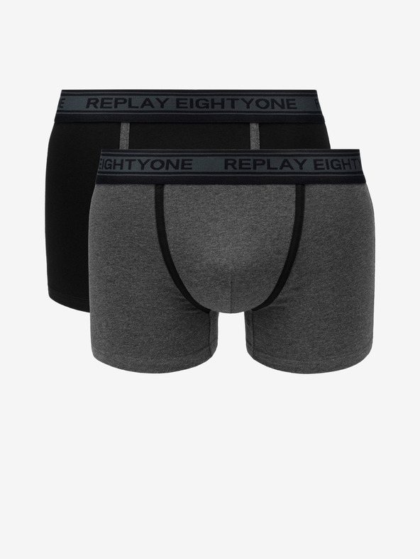 Replay Zweier-Set Boxershorts in Schwarz und Grau von Replay