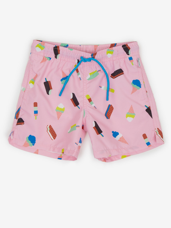 Happy Socks Pinke gemusterte Badehose für Jungen Happy Socks