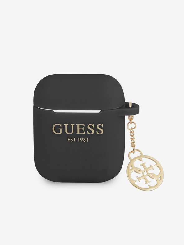 Guess Guess 4G Charm Silikonhülle für AirPods 1/2 Schwarz
